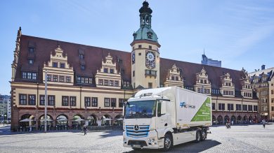 Electric truck in Leipzig, Germany